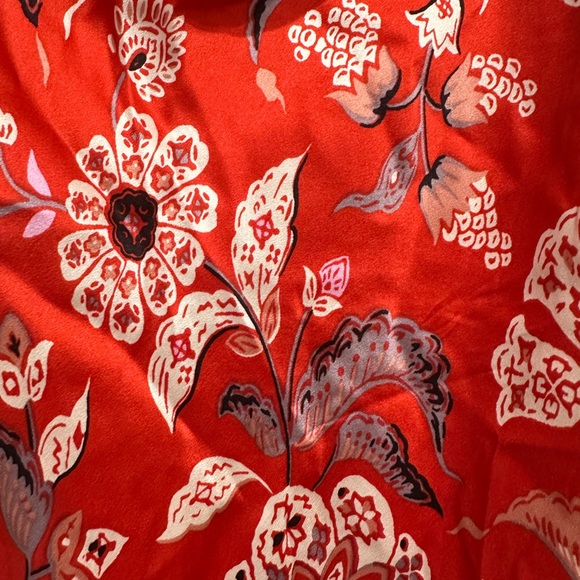 Cinq A Sept Avalyn Beaded Fringe Floral Print Charmeuse Minidress in Red Women 6 - Picture 10 of 11